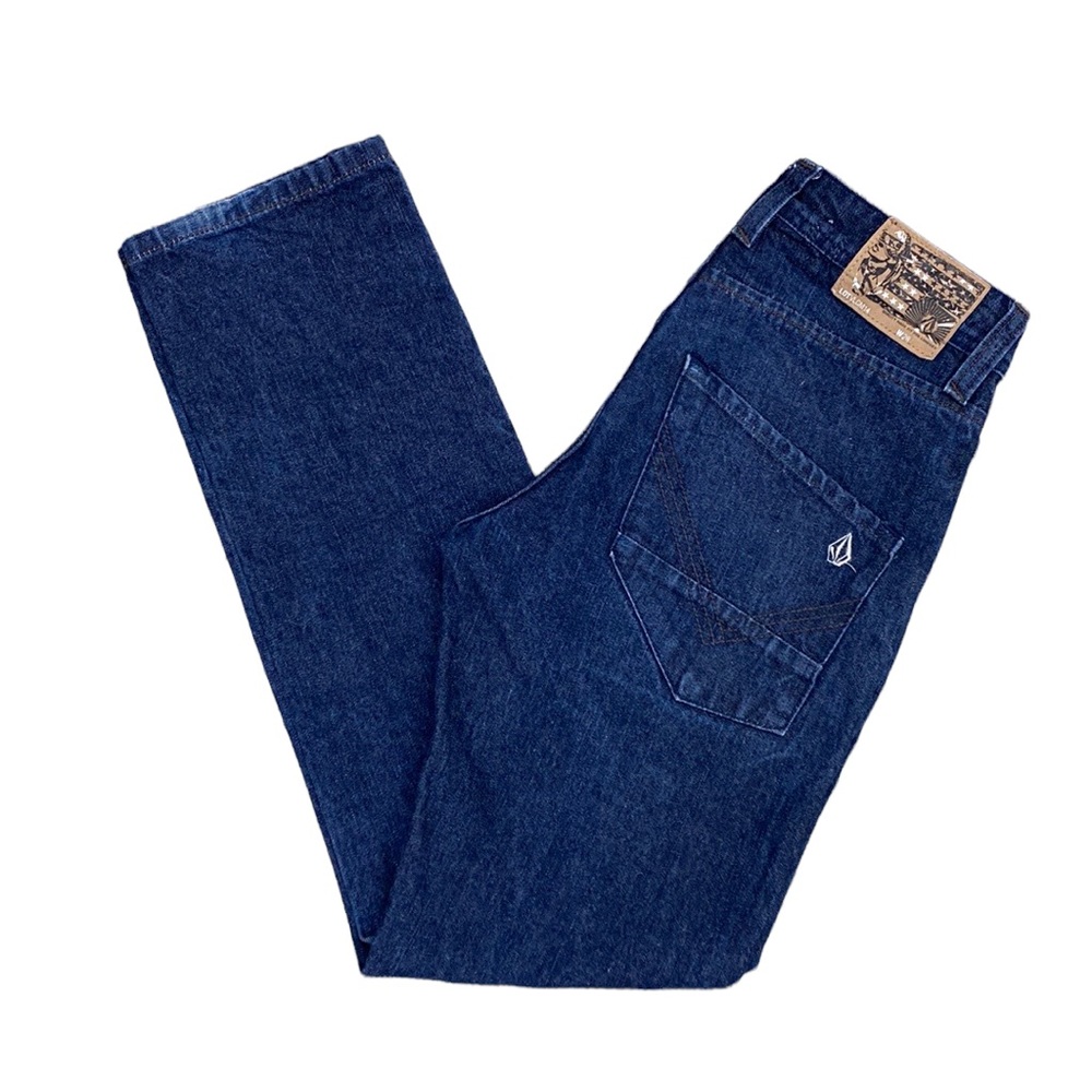 Genuine Volcom Brand Nova Modern Straight Fit Jeans, Dark Blue, 28W30”L
